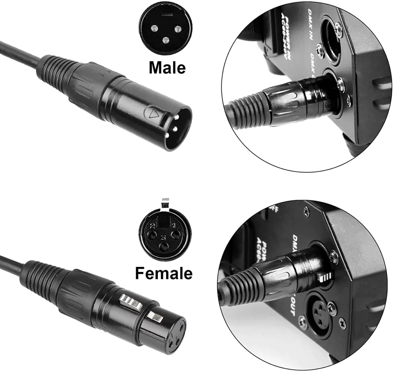 Stage light signal linked by DMX cable